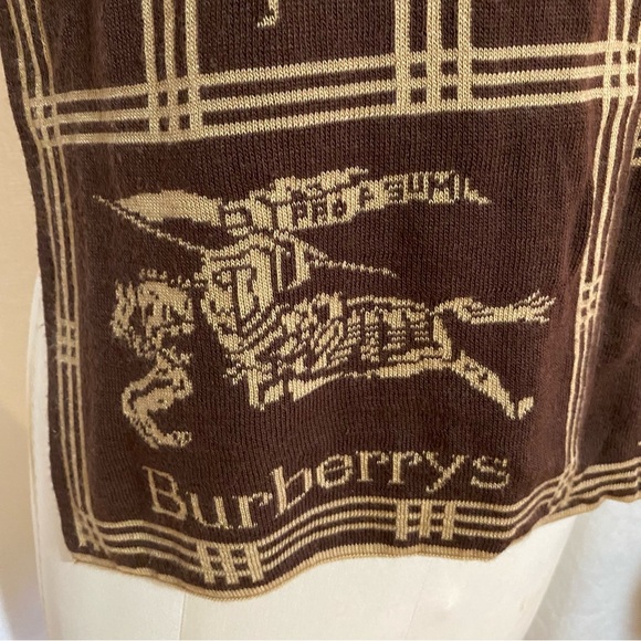 Burberry 80’s vintage cashmere knit scarf brown/ tan. Unisex - Picture 3 of 4